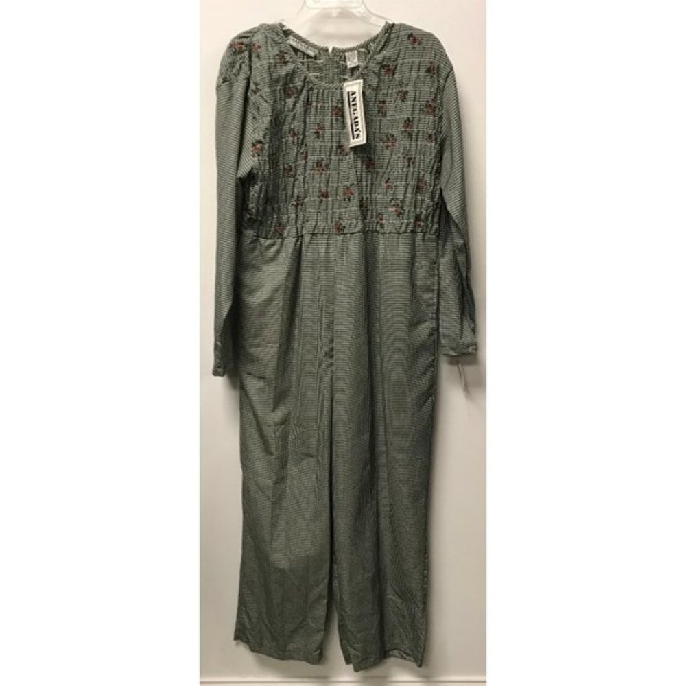 NWT Size 14 Anegadas Floral Check Smocked Jumpsuit